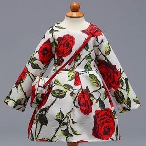 Girls long sleeve dress with purse great Easter dress